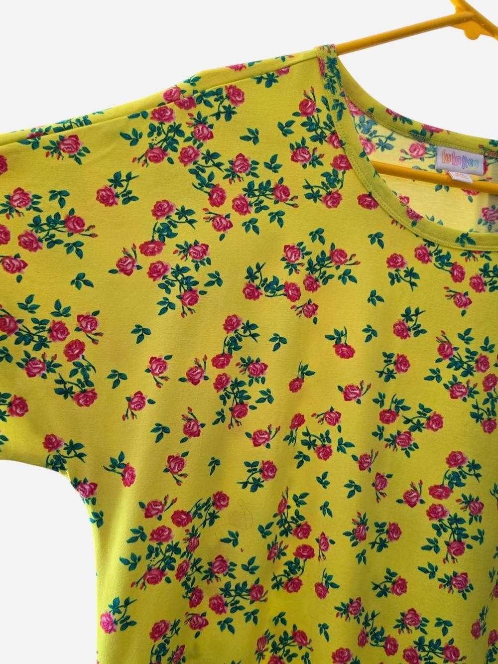 LuLaRoe Yellow Floral Midi Tee Dress - Picture 3 of 4